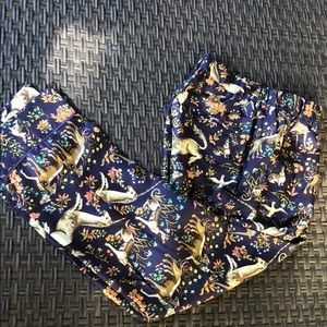 Drakes for JCrew silk pj pants with unicorns